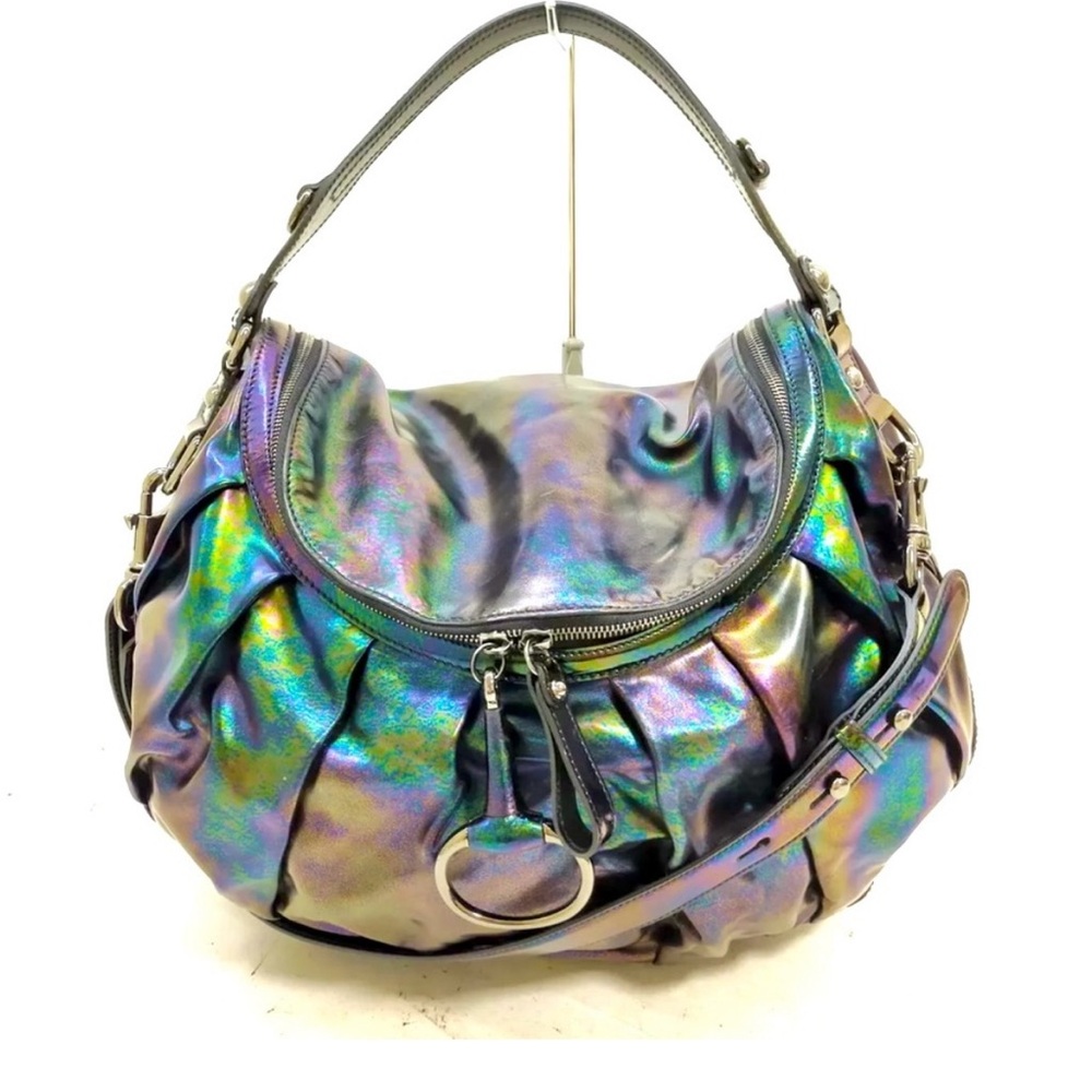 Gucci Icon bit Handbag Iridescent Hobo Bag Gucci oil slick shoulder bag blue